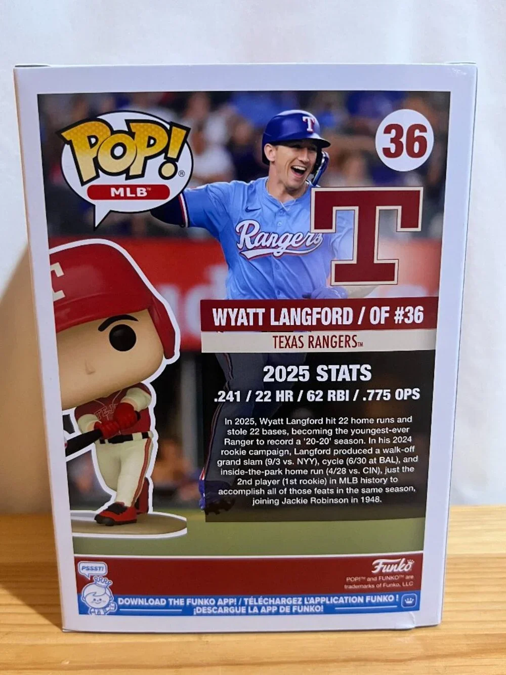 TEXAS RANGERS WYATT LANGFORD CITY CONNECT THEME FUNKO POP 7-24-26 BRAND NEW